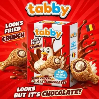 Produktbild von tabby Chicken Caramelised Crumble Chocolate Milk Filled 50g