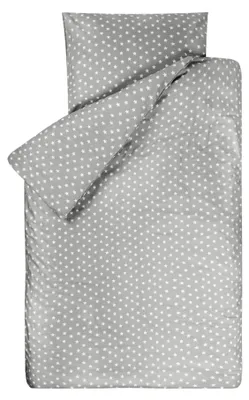 Immagine prodotto di Bink Lenzuola Stelle Grigio 135x200 cm - 100% Cotone Morbido per Letto Singolo
