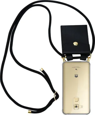 Produktbild von Cadorabo Hülle für Huawei NOVA PLUS Schutzhülle in Schwarz Handy Kette Silikon Kordel abnehmbares Etui