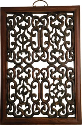Zdjęcie produktu dla Fine Asianliving Antyczny chiński drewniany panel ręcznie rzeźbiony W48xD3xH70cm