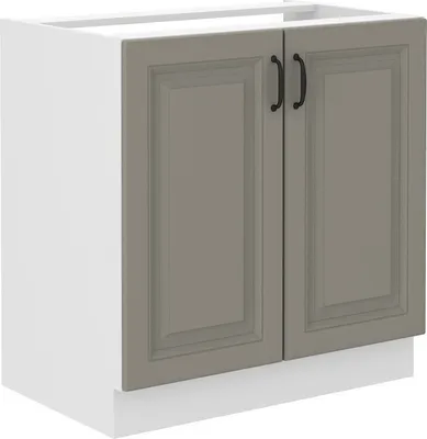 Image de Meuble pour évier SOPHIA – largeur 80 cm, gris clair / blanc