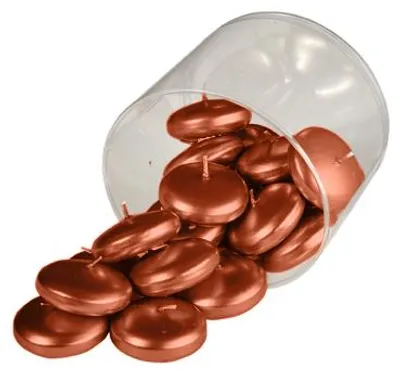 Produktbild von Schwimmkerzen Kupfer 24 x Ø 60 mm, 20 Stück