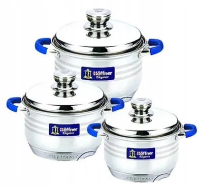 Produktbild von Hoffner Topfset 6-teilig Edelstahl mit Deckel