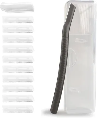 Produktbild von Augenbrauenrasierer 10 Klingen, Edelstahl, Aufbewahrungstasche, für Augenbrauen