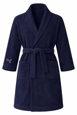Produktbild von Puma Uni Bademantel Morgenmantel Damen Herren Frottee 100% Baumwolle, Farbe:Blue, Bekleidungsgröße:L/XL