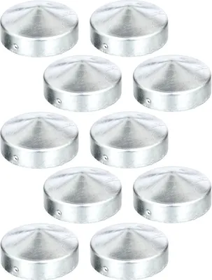 Produktbild von Alberts 843151 Pfostenkappe für Holzpfosten, flache Form, feuerverzinkt, Ø80 mm, 10er Set