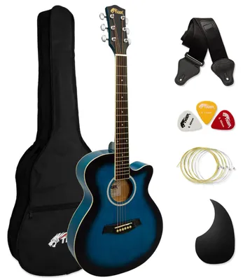 Produktbild von Akustikgitarre Konzertgitarre Gitarrenset - 3/4 Größe - Blau - Stahlsaiten - Für Kinder und Erwachsene
