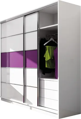 Produktbild von Schwebetürenschrank Albi, 2 Türen Kleiderschrank, Moderne Garderobe, Schrank in Größe: 226 x 220 x 64 cm