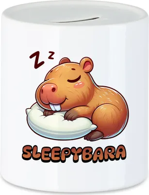 Produktbild von Sleepybara Spardose Schlafen Capybara Wasserschwein Fans Schlafmütze Langschläfer