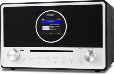 Image de Radio internet DAB+ Maxxo CD03 avec CD, WiFi, Bluetooth, USB, alarme, télécommande, haut-parleur bois, stéréo, menu en français