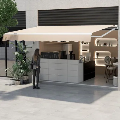 Obrázok produktu pre Výsuvná terasová markíza, 400x250 cm, béžová, ochrana pred slnkom