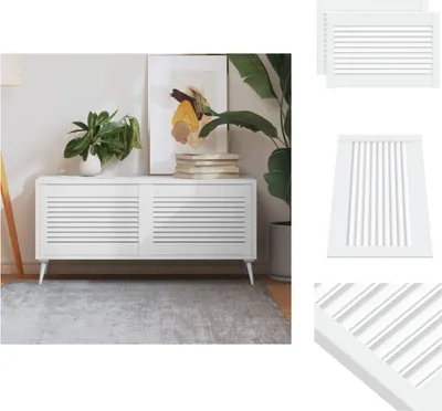Image de vidaXL Portes d'armoire design lamelles 2 pcs blanc 39,5x59,4 cm bois massif - Portes d'armoire