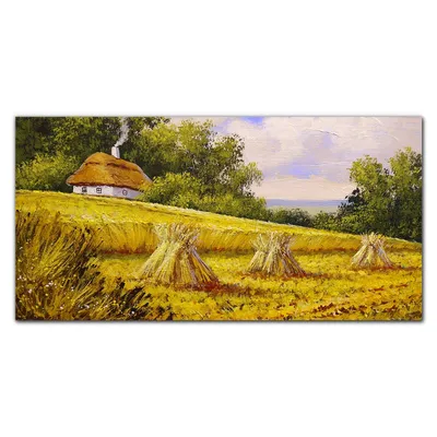 Produktbild von Coloray - Bild aus Glas - Glasbilder - 100 x 50 cm - Dekoration Wohnzimmer Wanddekoration Gehärtetes Glas Küche Glasblock mit Bild - Malerei Hüttendorf
