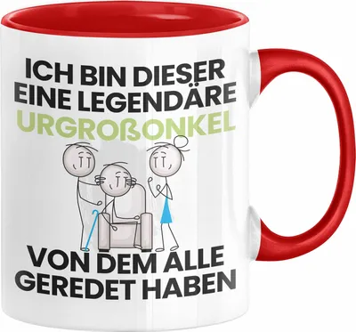 Produktbild von Urgroßonkel Geschenk Tasse Lustige Geschenkidee Geburtstag für Urgroßonkel Ich Bin Dieser Legendäre Urgroßonkel Von Dem Alle Geredet Haben Kaffee-Becher (Rot)
