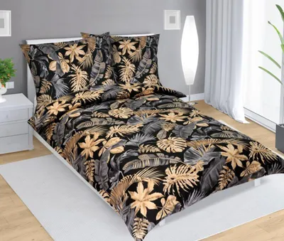 Image de Linge de lit en coton - Noir - 140x220, 70x90
