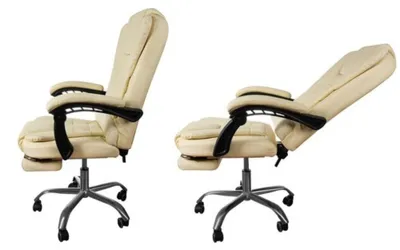 Productafbeelding van Malatec 23287 Bureaustoel van EKO-leer, crèmekleurig