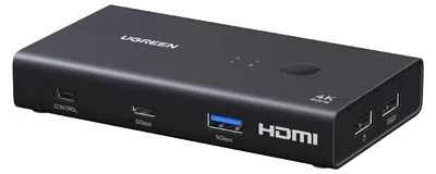 Zdjęcie produktu dla UGREEN AK502 – Hub z przełącznikiem, 2 porty USB-A, 1 port USB-C, 1 port HDMI