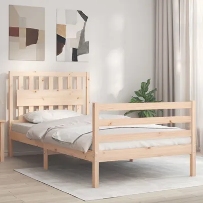 Produktbild von The Living Store Massivholzbett mit Kopfteil 100x200 cm