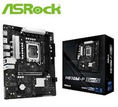 Zdjęcie produktu dla Asrock H810M-P Gen5, Intel, LGA 1851 (Socket V1), Intel Core Ultra (Series 2), DDR5-SDRAM, 128 GB, DIMM