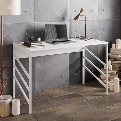 Produktbild von Skye Decor, Tuna - White, Schreibtisch, Weiß, 100 % MELAMINBESCHICHTETE SPANPLATTEN, 120 x 60 x 75 cm