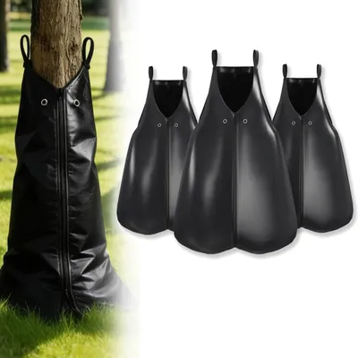 Produktbild von XMTECH 75L Baumbewässerungssack, automatisches Tröpfchenbewässerungssystem, UV-beständig, für Bäume, Sträucher, Garten, 3er Set, Schwarz