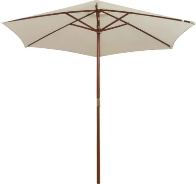 Immagine prodotto di vidaXL Ombrellone 270Ã270 cm palo in legno bianco crema