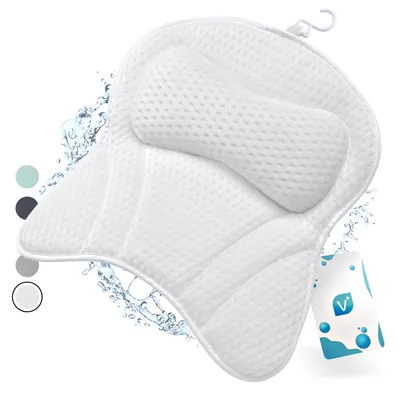 Produktbild von Vesta+ Badewannenkissen L mit Saugnäpfen, Badekissen  als Badewannenkissen Nacken & Nackenkissen Badewanne, Badekissen für Badewanne, Badewannen Kissen & Duschkissen Badewanne