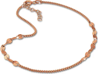 Produktbild von SilberDream Damen-Fußkette 27cm 925 Silber rosevergoldet Plättchen 333 SDF2184E