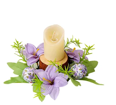 Produktbild von Kerzenring Ostern mit künstlichen Ostereiern für Stabkerzen - Tischdeko für Frühling und Ostern