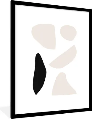 Produktbild von MuchoWow® Gerahmtes Poster Pastell - Abstrakt - Minimalismus 60x80 cm - Poster mit Schwarzem Bilderrahmen Wandposter Rahmen Foto Bilder - Wohnzimmer - Dekorationen - Prämie