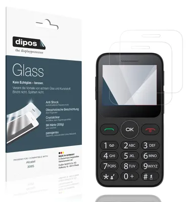 Produktbild von 2x Schutzfolie für Alcatel 3085 - Anti-Shock 9H Folie dipos Glass Kunststoffglas