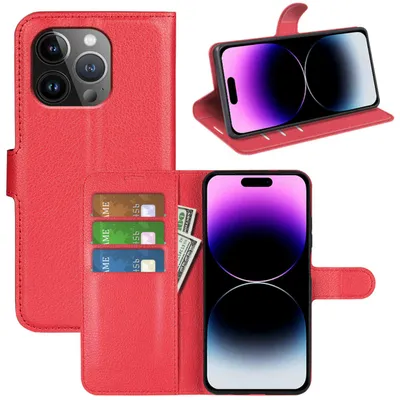 Obrázek produktu pro Pro Apple iPhone 15 Pro Max Smart Mobile Phone Case Red Synthetic Leather Case Cover Case Book