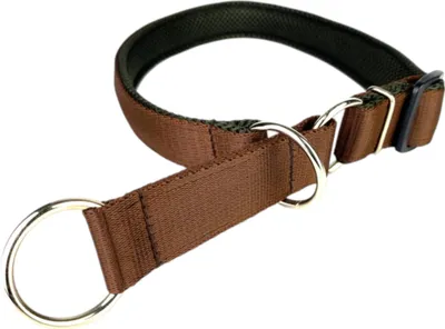 Produktbild von Hundehalsband Zugstopphalsband 25 mm Braun Anti-Zug-Halsband Verstellbar Gepolstert Weiches Nylon