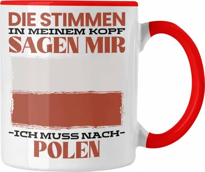 Produktbild von Trendation - Polen Tasse Urlaub Heimat Geschenk Spruch Pole Geschenkidee (Rot)