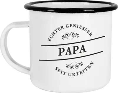 Produktbild von Emailletasse mit Motiv für echte Geniesser (Papa)