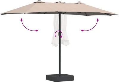 Produktbild von Garten-Sonnenschirm Taupe 385 x 209 x 244 cm Polyester