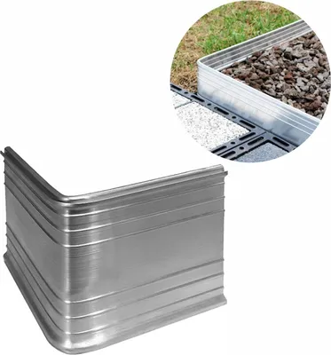 Produktbild von Eckwinkel 90grad für Ultra Starke Alu Rasenkante 24cm | Beeteinfassung | Beetumrandung | Beetbegrenzungen