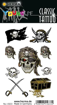 Produktbild von HERMA Tattoo CLASSIC "Pirat" 1 Blatt à 9 Tattoos