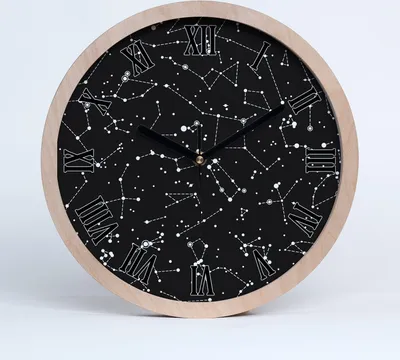 Produktbild von Holzuhr 30fi cm wanduhr - schwarze Spitzen - Konstellation
