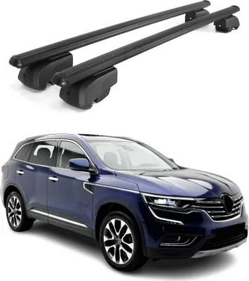 Zdjęcie produktu dla Poprzeczne relingi dachowe do Renault Koleos 2017–2023, aluminium w kolorze czarnym, z homologacją ABE