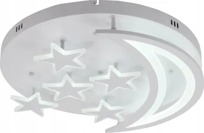 Productafbeelding van LED-plafondlamp voor kinderkamer, maan- en sterrenmotief, met afstandsbediening
