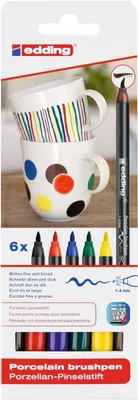 Obrázek produktu pro Fix na porcelán edding 4200, šířka hrotu 1-4 mm, balení: 10 kusů x 6 barev