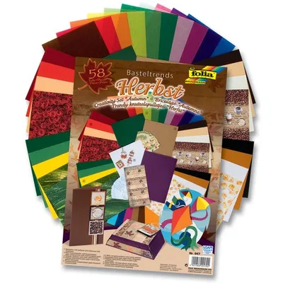 Produktbild von folia 947 'Bastelsets' Basteltrends Herbst, mehrfarbig, 58-teilig (1 Set)