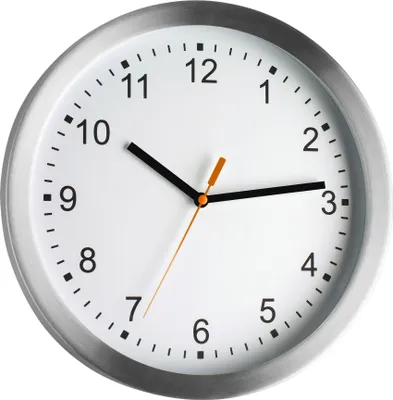 A close-up studio shot of a wall clock.