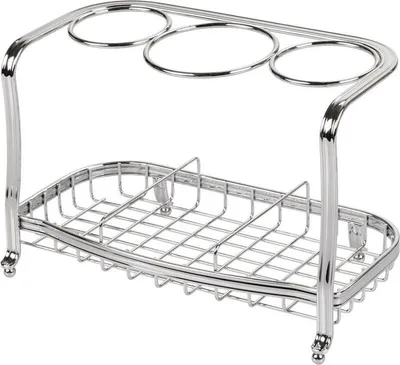Produktbild von Fönhalter Regal silber Glätteisenhalter Haarstylinghalter Badorganizer mDesign