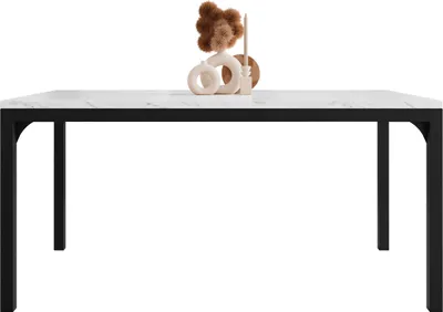 Produktbild von MIRJAN24 Couchtisch Mocca 1, Wohnzimmer Kaffeetisch, Beine und Seiten aus Stahl (Farbe: Schwarz / Bianco Marmor)