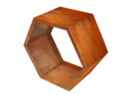 Produktbild von Kaminholzregal Brennholzregal HEXAGON Metall Feuerholzregal CortenStahl