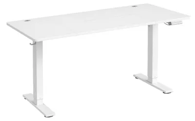 Image de Bureau réglable en hauteur électriquement, avec port USB-C | Blanc | 140x80x72-120 cm