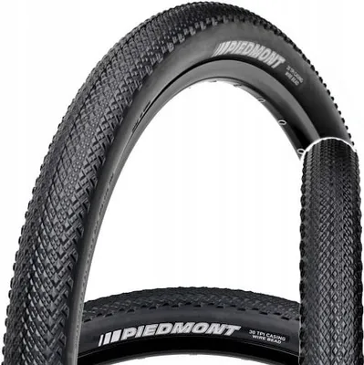 A close-up studio shot of a bicycle tire.