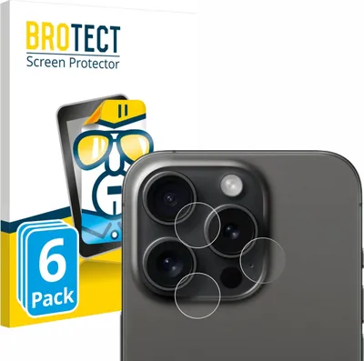 Produktbild von 6x Für Apple iPhone 15 Pro (NUR Kameraschutz) Schutzfolie BROTECT Displayschutz Display Schutz Folie Klar Transparent